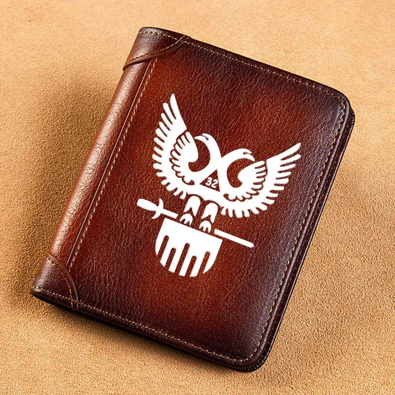 32nd Degree Scottish Rite Wallet - Genuine Leather Wings Up