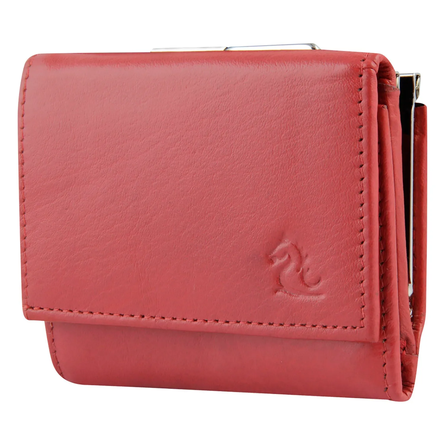 7010 Women Red Leather Wallet I Genuine Leather Ladies Purse Visiting Card Holder - Wallet for Women I Trifold Clutch