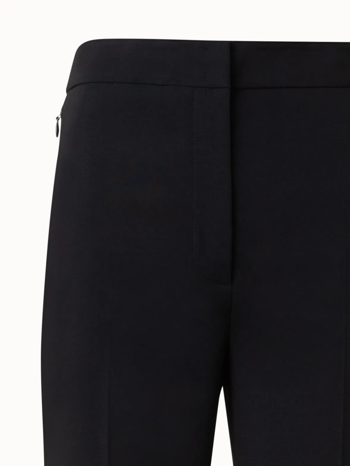Bootcut Wool Double-Face Pants with Satin Side Trim