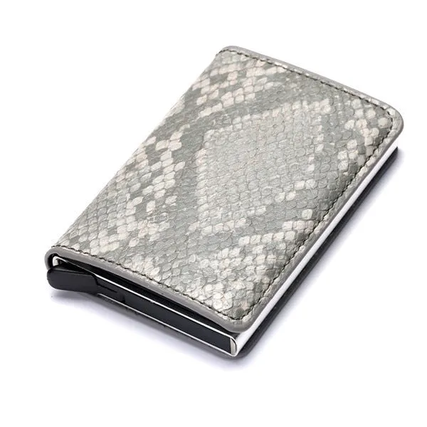 Custom Name Business Bank Credit Card Holder Men Wallet Coin Leather Wallet RFID Aluminium Box CardHolder with Money Clips Purse