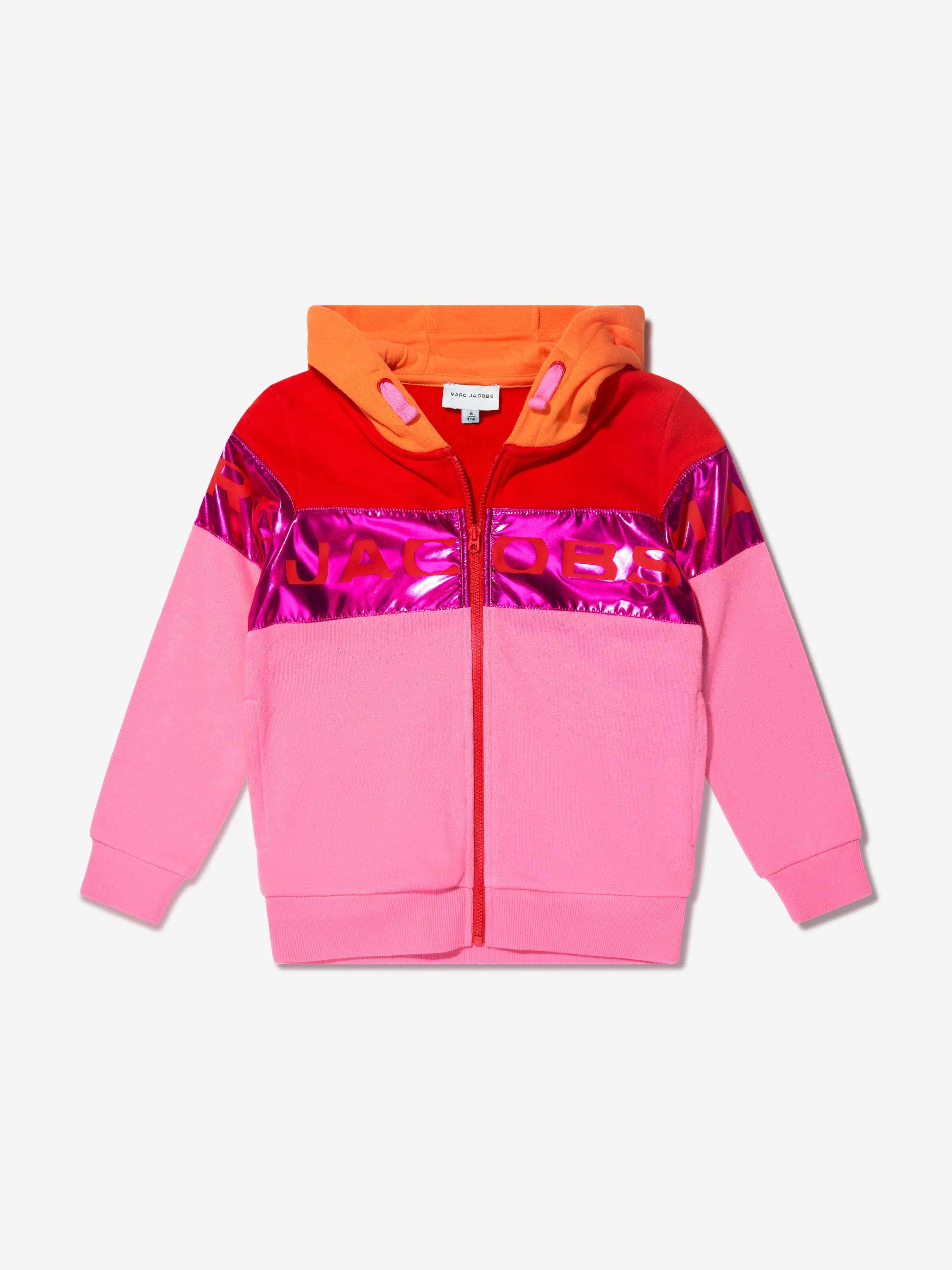 MARC JACOBS Girls Logo Zip Up Top in Pink