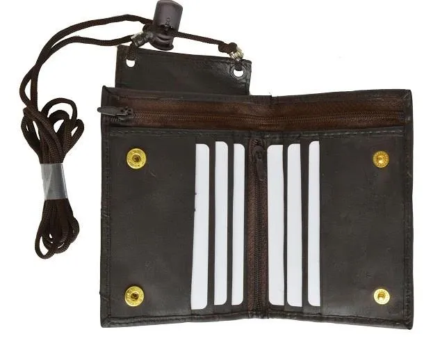 Unisex Genuine Leather Bi-fold ID Holder