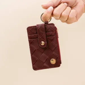 Woven Plum Keychain Wallet